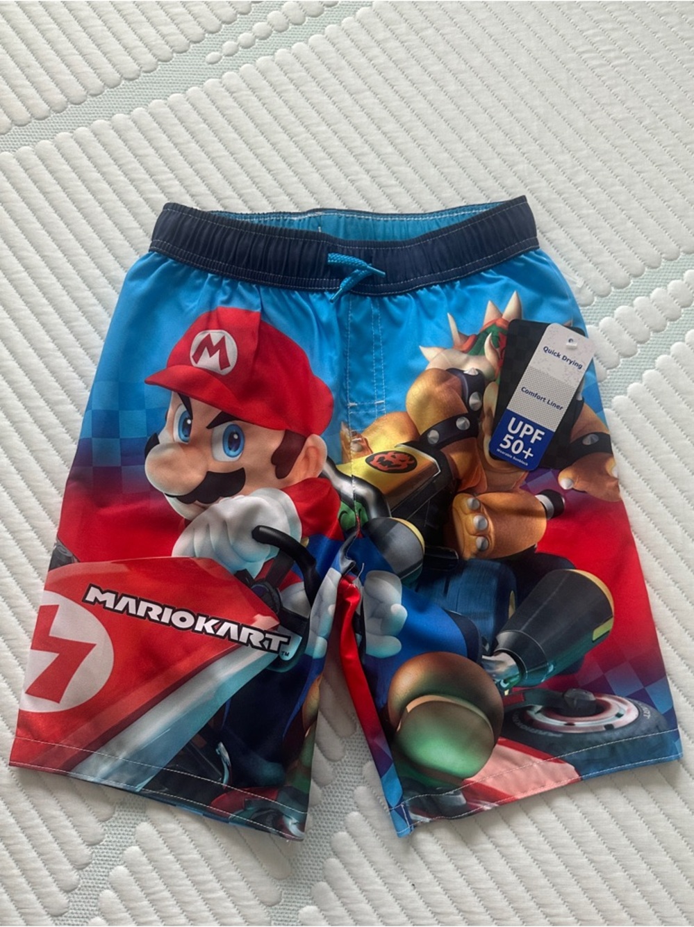 Kids Mario Kart Swim Trunks - Blue & Red